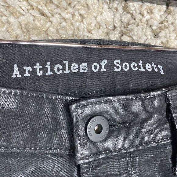 Articles of Society Black Coated Jegging Pants Size 30 - Picture 3 of 7